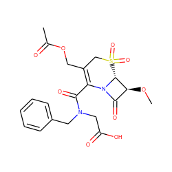 CO[C@H]1C(=O)N2C(C(=O)N(CC(=O)O)Cc3ccccc3)=C(COC(C)=O)CS(=O)(=O)[C@H]12 ZINC000013727828