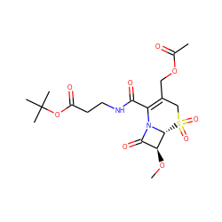 CO[C@H]1C(=O)N2C(C(=O)NCCC(=O)OC(C)(C)C)=C(COC(C)=O)CS(=O)(=O)[C@H]12 ZINC000026507527