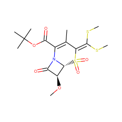 CO[C@H]1C(=O)N2C(C(=O)OC(C)(C)C)=C(C)C(=C(SC)SC)S(=O)(=O)[C@H]12 ZINC000027899704