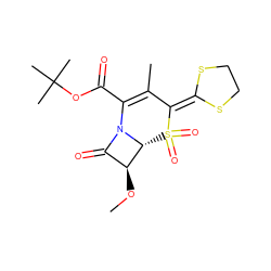 CO[C@H]1C(=O)N2C(C(=O)OC(C)(C)C)=C(C)C(=C3SCCS3)S(=O)(=O)[C@H]12 ZINC000027899215