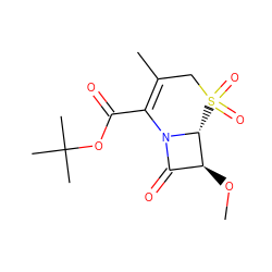 CO[C@H]1C(=O)N2C(C(=O)OC(C)(C)C)=C(C)CS(=O)(=O)[C@H]12 ZINC000026507695