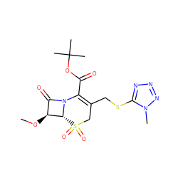 CO[C@H]1C(=O)N2C(C(=O)OC(C)(C)C)=C(CSc3nnnn3C)CS(=O)(=O)[C@H]12 ZINC000013601908