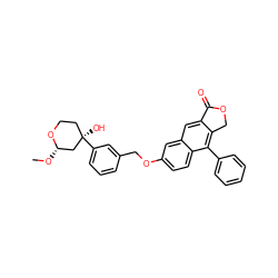 CO[C@H]1C[C@](O)(c2cccc(COc3ccc4c(-c5ccccc5)c5c(cc4c3)C(=O)OC5)c2)CCO1 ZINC000013759188