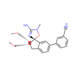 CO[C@H]1C[C@]2(Cc3ccc(-c4cccc(C#N)c4)cc3[C@]23N=C(N)N(C)O3)C[C@H]1OC ZINC000261181922