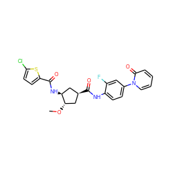 CO[C@H]1C[C@H](C(=O)Nc2ccc(-n3ccccc3=O)cc2F)C[C@@H]1NC(=O)c1ccc(Cl)s1 ZINC000034985344