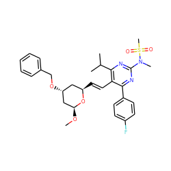 CO[C@H]1C[C@H](OCc2ccccc2)C[C@@H](/C=C/c2c(-c3ccc(F)cc3)nc(N(C)S(C)(=O)=O)nc2C(C)C)O1 ZINC000139987177