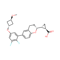 CO[C@H]1C[C@H](Oc2cc(F)c(F)c(-c3ccc4c(c3)CC[C@H]([C@@H]3C[C@H]3C(=O)O)O4)c2)C1 ZINC001772617624