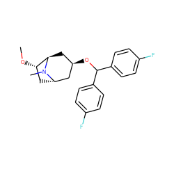 CO[C@H]1C[C@H]2C[C@H](OC(c3ccc(F)cc3)c3ccc(F)cc3)C[C@H]1N2C ZINC000100878423