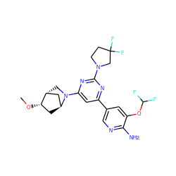 CO[C@H]1C[C@H]2C[C@H]1CN2c1cc(-c2cnc(N)c(OC(F)F)c2)nc(N2CCC(F)(F)C2)n1 ZINC000653760701