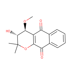 CO[C@H]1C2=C(OC(C)(C)[C@@H]1O)C(=O)c1ccccc1C2=O ZINC000029135580