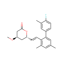 CO[C@H]1CC(=O)O[C@H](/C=C/c2c(C)cc(C)cc2-c2ccc(F)c(C)c2)C1 ZINC000029479014