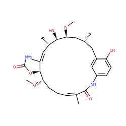CO[C@H]1CC/C=C(\C)C(=O)Nc2ccc(O)c(c2)C[C@@H](C)C[C@H](OC)[C@H](O)[C@@H](C)/C=C(\C)[C@@H]1OC(N)=O ZINC000042851461