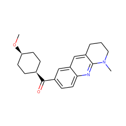 CO[C@H]1CC[C@@H](C(=O)c2ccc3nc4c(cc3c2)CCCN4C)CC1 ZINC000253637311