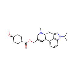 CO[C@H]1CC[C@H](C(=O)OCC2=C[C@@H]3c4cccc5c4c(cn5C(C)C)C[C@H]3N(C)C2)CC1 ZINC000261149013