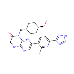 CO[C@H]1CC[C@H](CN2C(=O)CNc3ncc(-c4ccc(-c5nc[nH]n5)nc4C)nc32)CC1 ZINC000113222814