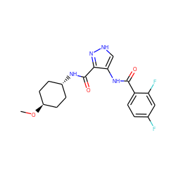 CO[C@H]1CC[C@H](NC(=O)c2n[nH]cc2NC(=O)c2ccc(F)cc2F)CC1 ZINC000299821431