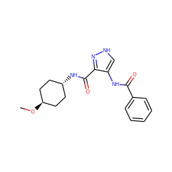 CO[C@H]1CC[C@H](NC(=O)c2n[nH]cc2NC(=O)c2ccccc2)CC1 ZINC000299824452