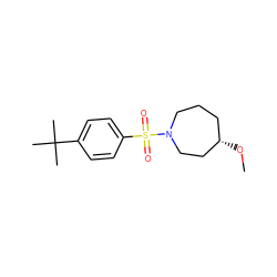 CO[C@H]1CCCN(S(=O)(=O)c2ccc(C(C)(C)C)cc2)CC1 ZINC000043073365