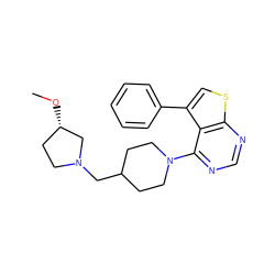 CO[C@H]1CCN(CC2CCN(c3ncnc4scc(-c5ccccc5)c34)CC2)C1 ZINC000653664349