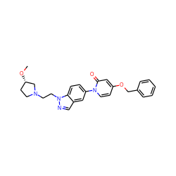 CO[C@H]1CCN(CCn2ncc3cc(-n4ccc(OCc5ccccc5)cc4=O)ccc32)C1 ZINC000064540007