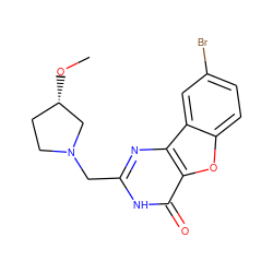 CO[C@H]1CCN(Cc2nc3c(oc4ccc(Br)cc43)c(=O)[nH]2)C1 ZINC000084669823