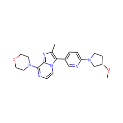 CO[C@H]1CCN(c2ccc(-c3c(C)nc4c(N5CCOCC5)nccn34)cn2)C1 ZINC000146878544