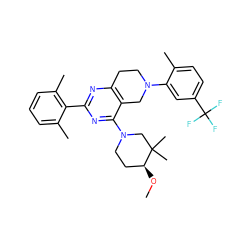 CO[C@H]1CCN(c2nc(-c3c(C)cccc3C)nc3c2CN(c2cc(C(F)(F)F)ccc2C)CC3)CC1(C)C ZINC000146450520