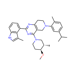 CO[C@H]1CCN(c2nc(-c3cccc4[nH]cc(C)c34)nc3c2CN(c2cc(C(C)C)ccc2C)CC3)C[C@@H]1C ZINC000146452792