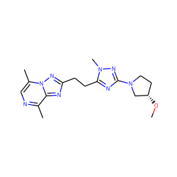 CO[C@H]1CCN(c2nc(CCc3nc4c(C)ncc(C)n4n3)n(C)n2)C1 ZINC000210663304