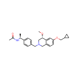 CO[C@H]1CN(Cc2ccc([C@H](C)NC(C)=O)cc2)Cc2ccc(OCC3CC3)cc21 ZINC001772612487