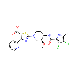 CO[C@H]1CN(c2nc(-c3ccccn3)c(C(=O)O)s2)CC[C@H]1NC(=O)c1[nH]c(C)c(Cl)c1Cl ZINC000059129104