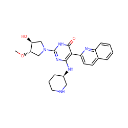 CO[C@H]1CN(c2nc(N[C@@H]3CCCNC3)c(-c3ccc4ccccc4n3)c(=O)[nH]2)C[C@@H]1O ZINC000220631476