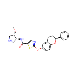 CO[C@H]1CNC[C@@H]1NC(=O)c1cnc(Oc2ccc3c(c2)CC[C@@H](c2ccccc2)O3)s1 ZINC000169710662