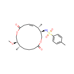 CO[C@H]1COC(=O)C/C=C\[C@H](C)[C@@H](NS(=O)(=O)c2ccc(C)cc2)COC(=O)CCC[C@@H]1C ZINC000008035589