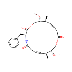 CO[C@H]1COC(=O)C/C=C\[C@H](C)[C@@H](OC)COC(=O)[C@H](Cc2ccccc2)NC(=O)C/C=C\[C@@H]1C ZINC000102568914