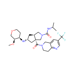 CO[C@H]1COCC[C@H]1N[C@@H]1C[C@H]2CN(C(=O)NC(C)C)C[C@@]2(C(=O)N2CCc3ncc(C(F)(F)F)cc3C2)C1 ZINC000103261759