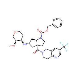 CO[C@H]1COCC[C@H]1N[C@@H]1C[C@H]2N(C(=O)OCc3ccccc3)CC[C@@]2(C(=O)N2CCc3ncc(C(F)(F)F)cc3C2)C1 ZINC000169334833