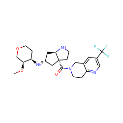 CO[C@H]1COCC[C@H]1N[C@@H]1C[C@H]2NCC[C@@]2(C(=O)N2CCc3ncc(C(F)(F)F)cc3C2)C1 ZINC000169334808