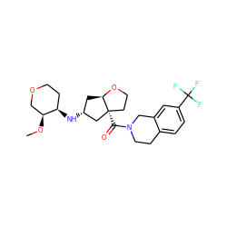 CO[C@H]1COCC[C@H]1N[C@@H]1C[C@H]2OCC[C@@]2(C(=O)N2CCc3ccc(C(F)(F)F)cc3C2)C1 ZINC000169334842