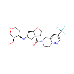 CO[C@H]1COCC[C@H]1N[C@@H]1C[C@H]2OCC[C@@]2(C(=O)N2CCc3ncc(C(F)(F)F)cc3C2)C1 ZINC000169334707