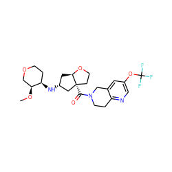 CO[C@H]1COCC[C@H]1N[C@@H]1C[C@H]2OCC[C@@]2(C(=O)N2CCc3ncc(OC(F)(F)F)cc3C2)C1 ZINC000169334850