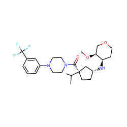 CO[C@H]1COCC[C@H]1N[C@@H]1CC[C@@](C(=O)N2CCN(c3cccc(C(F)(F)F)c3)CC2)(C(C)C)C1 ZINC000043103444