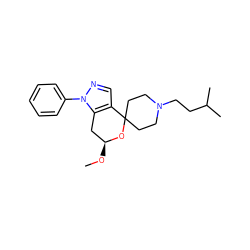 CO[C@H]1Cc2c(cnn2-c2ccccc2)C2(CCN(CCC(C)C)CC2)O1 ZINC000072116666