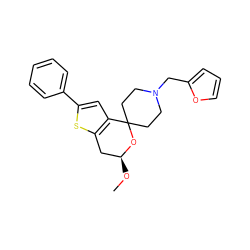 CO[C@H]1Cc2sc(-c3ccccc3)cc2C2(CCN(Cc3ccco3)CC2)O1 ZINC000053293954