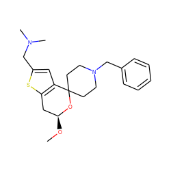 CO[C@H]1Cc2sc(CN(C)C)cc2C2(CCN(Cc3ccccc3)CC2)O1 ZINC000053229636