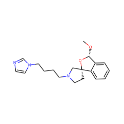 CO[C@H]1O[C@@]2(CCN(CCCCn3ccnc3)C2)c2ccccc21 ZINC000084705254