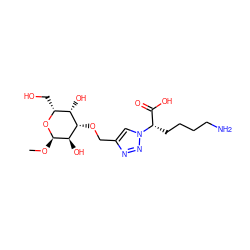 CO[C@H]1O[C@H](CO)[C@H](O)[C@H](OCc2cn([C@@H](CCCCN)C(=O)O)nn2)[C@H]1O ZINC000474609724