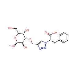 CO[C@H]1O[C@H](CO)[C@H](O)[C@H](OCc2cn([C@@H](Cc3ccccc3)C(=O)O)nn2)[C@H]1O ZINC000474602221