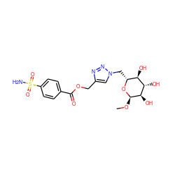 CO[C@H]1O[C@H](Cn2cc(COC(=O)c3ccc(S(N)(=O)=O)cc3)nn2)[C@@H](O)[C@H](O)[C@H]1O ZINC000014951571