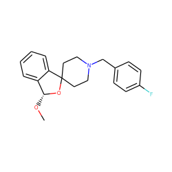 CO[C@H]1OC2(CCN(Cc3ccc(F)cc3)CC2)c2ccccc21 ZINC000040878404